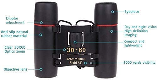 Compact Binoculars, Small Folding Binoculars, Easy Focus for Kids Adults Bird Watching Travel Hunting Concerts Sports, Waterproof Telescope with Strap Bag Compact Binoculars, Small Folding Binoculars, Easy Focus for Kids Adults Bird Watching Travel Hunting Concerts Sports, Waterproof Telescope with Strap Bag